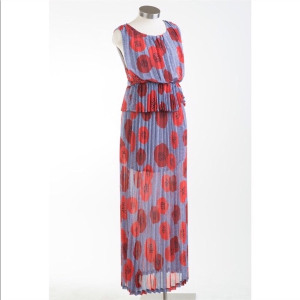 Dear Creatures maxi dress poppy floral pleated